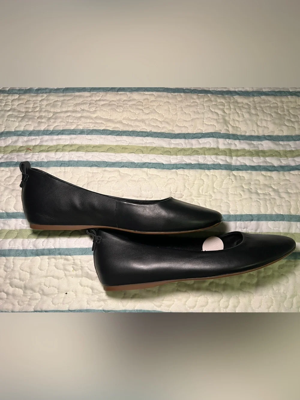 Lucky Brand Black Leather Slip-On Ballet Flats